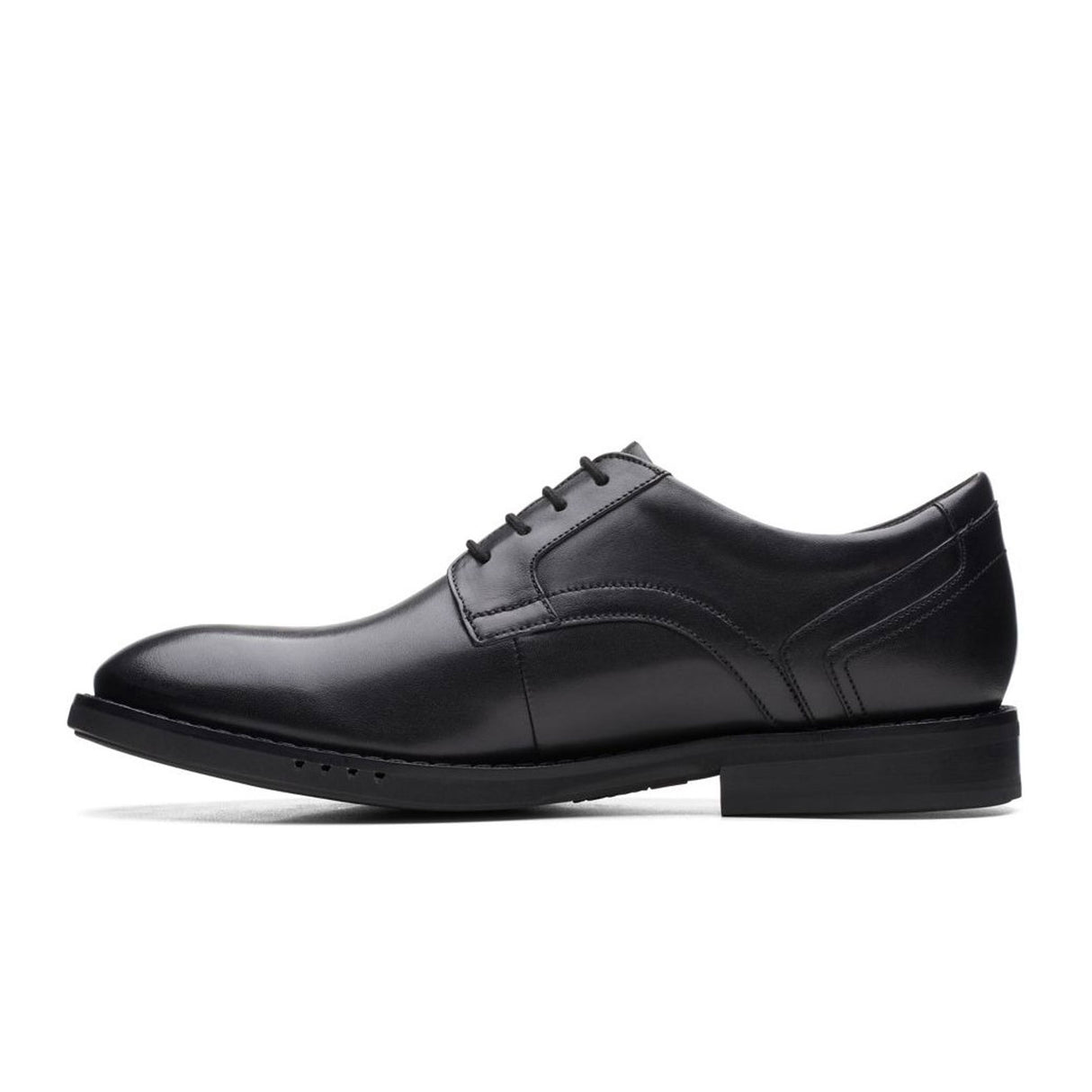 Clarks Un Hugh Lace Oxford (Men) - Black Leather Dress-Casual - Oxford - The Heel Shoe Fitters