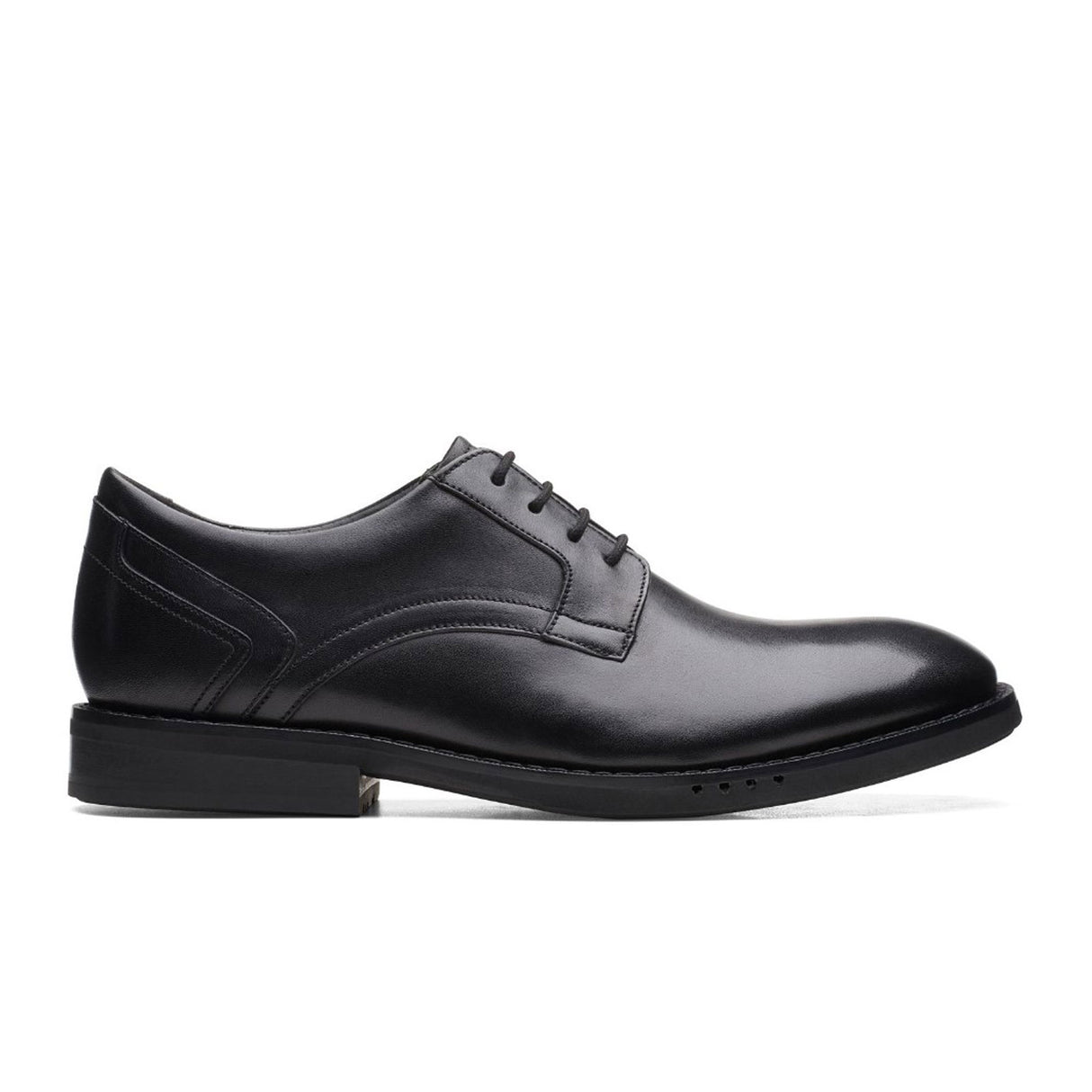 Clarks Un Hugh Lace Oxford (Men) - Black Leather Dress-Casual - Oxford - The Heel Shoe Fitters