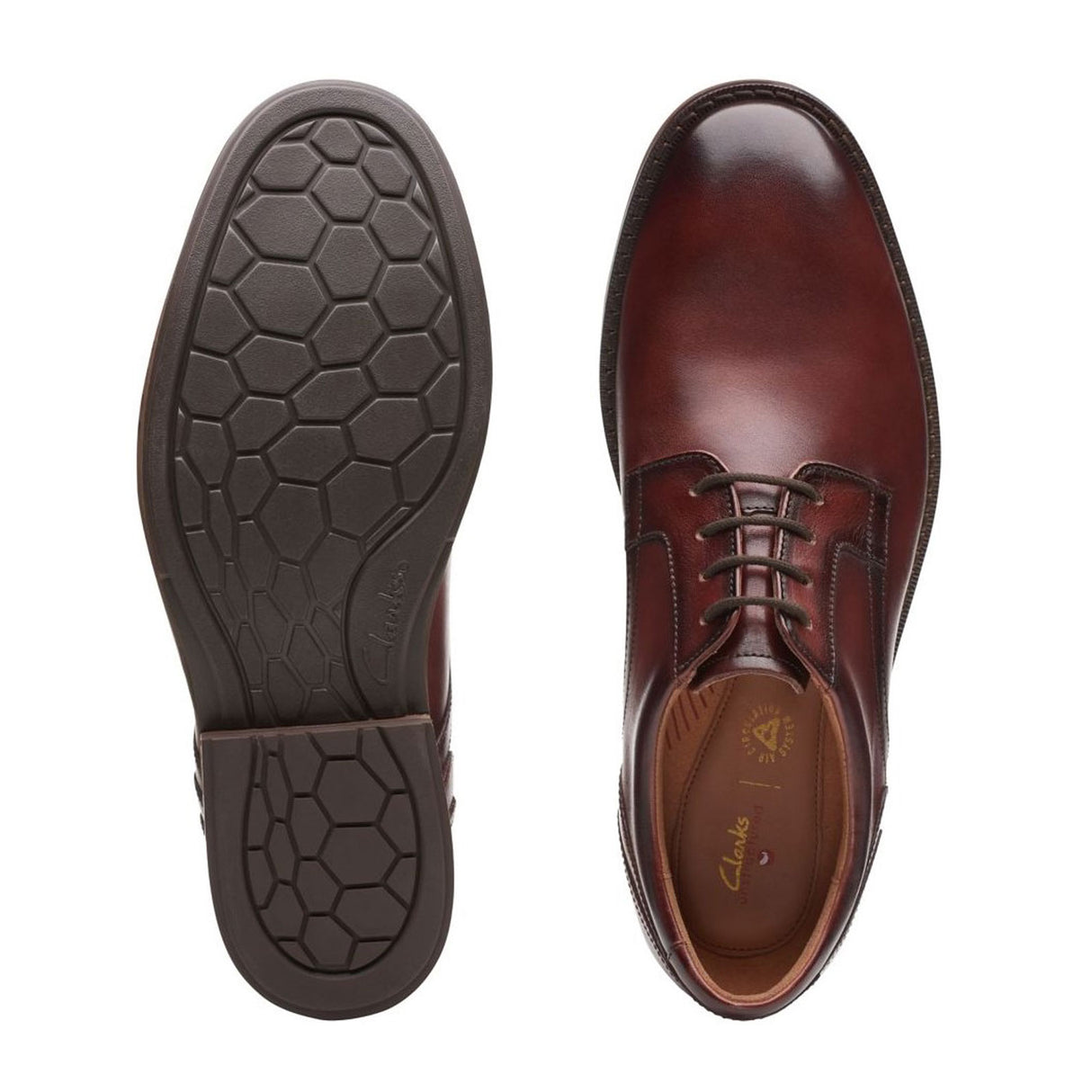 Clarks Un Hugh Lace Oxford (Men) - Brown Leather Dress-Casual - Oxford - The Heel Shoe Fitters