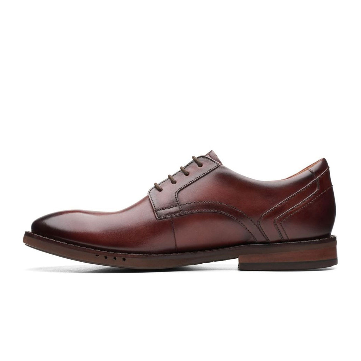 Clarks Un Hugh Lace Oxford (Men) - Brown Leather Dress-Casual - Oxford - The Heel Shoe Fitters
