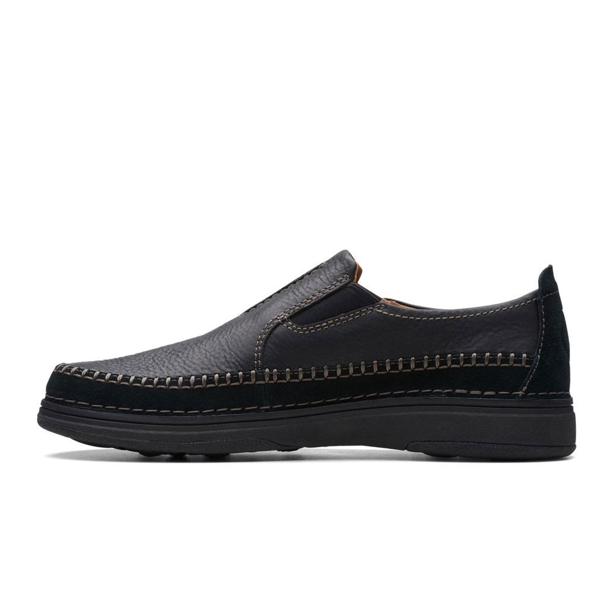 Clarks Nature 5 Walk Slip On (Men) - Black Combi Dress-Casual - Slip On - The Heel Shoe Fitters