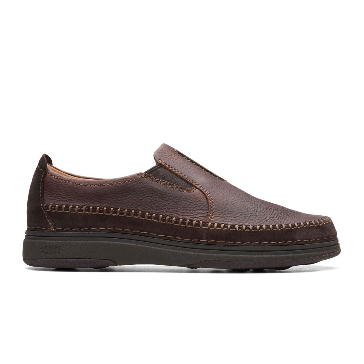 Clarks Nature 5 Walk Slip On (Men) - Dark Brown Combi Dress-Casual - Slip On - The Heel Shoe Fitters
