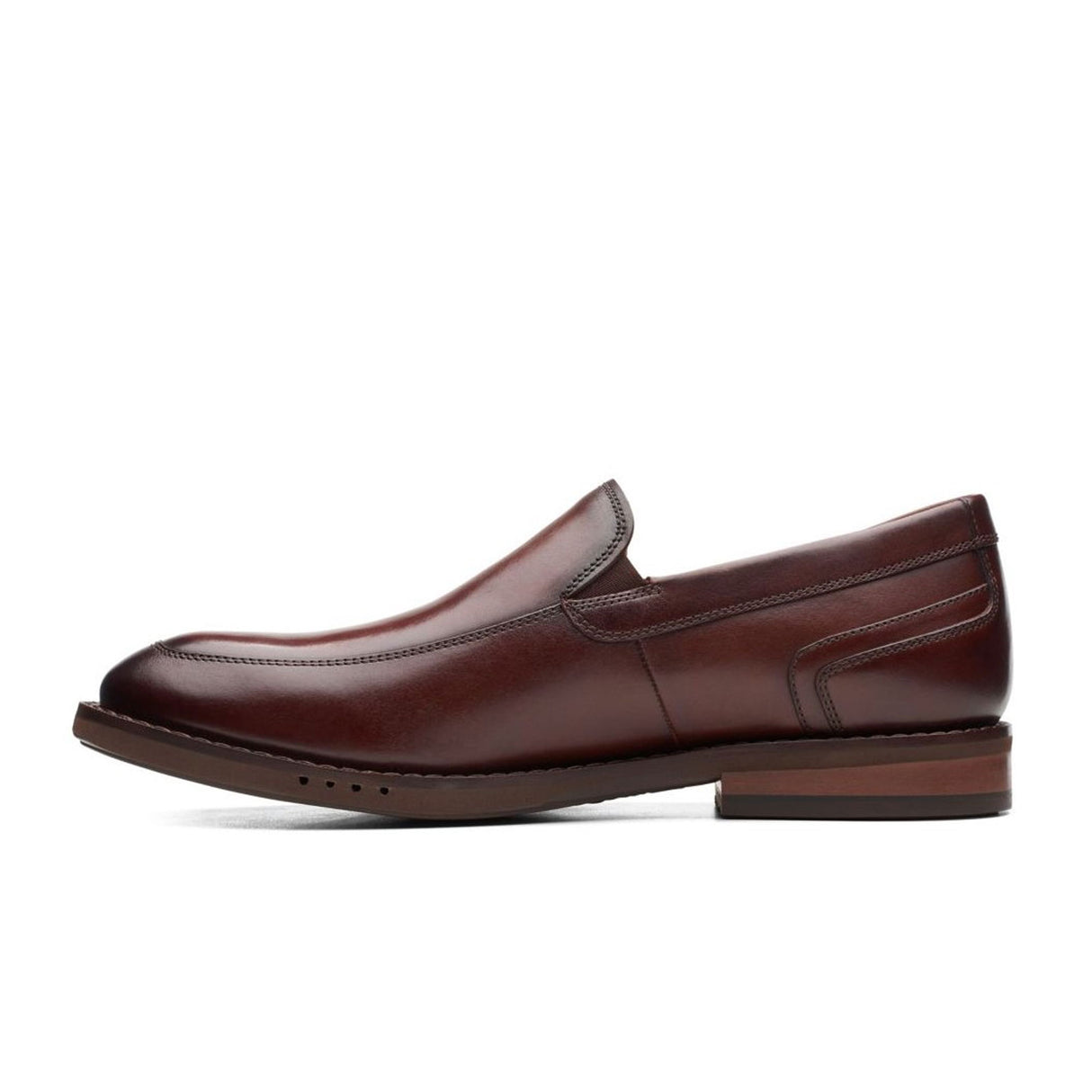 Clarks Un Hugh Step Slip On Loafer (Men) - Brown Leather Dress-Casual - Slip On - The Heel Shoe Fitters