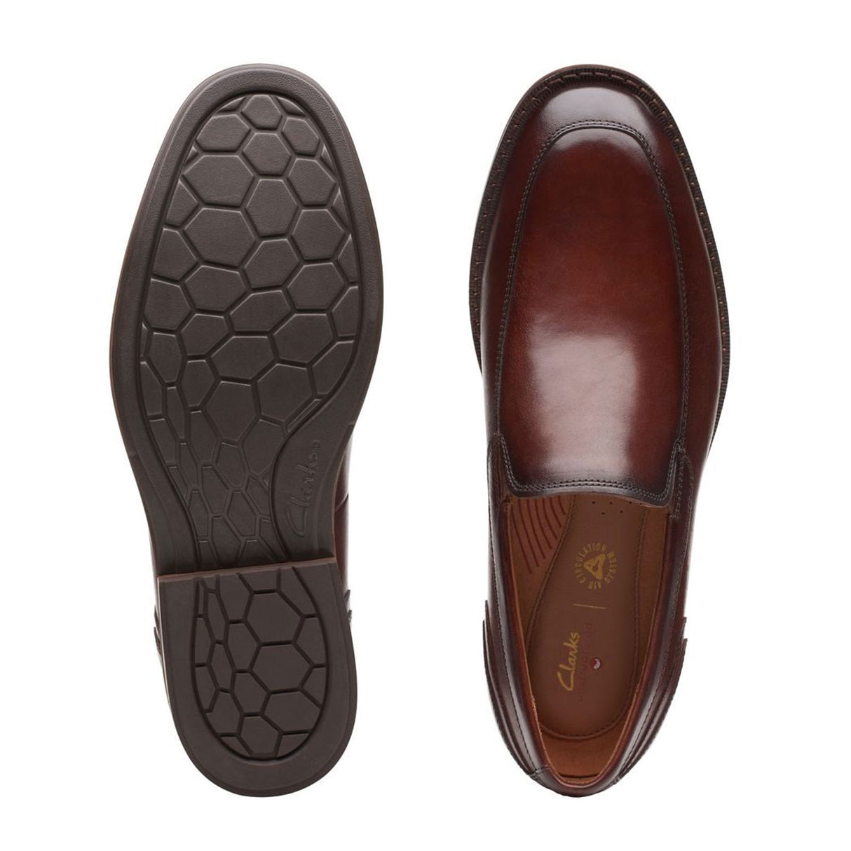 Clarks Un Hugh Step Slip On Loafer (Men) - Brown Leather Dress-Casual - Slip On - The Heel Shoe Fitters