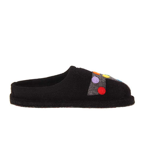 Haflinger Jack Slipper (Women) - Black Dress-Casual - Slipper - The Heel Shoe Fitters