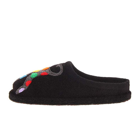 Haflinger Jack Slipper (Women) - Black Dress-Casual - Slipper - The Heel Shoe Fitters