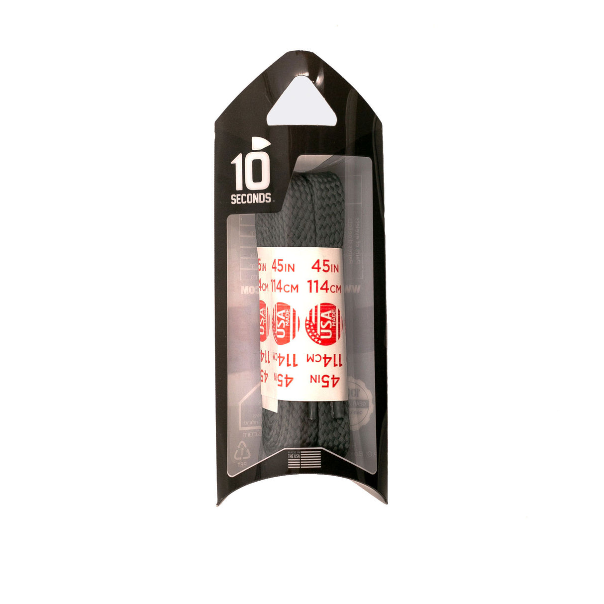 10 Seconds Athletic Flat Tubular Shoelace - Dark Grey Accessories - Shoe Laces - The Heel Shoe Fitters