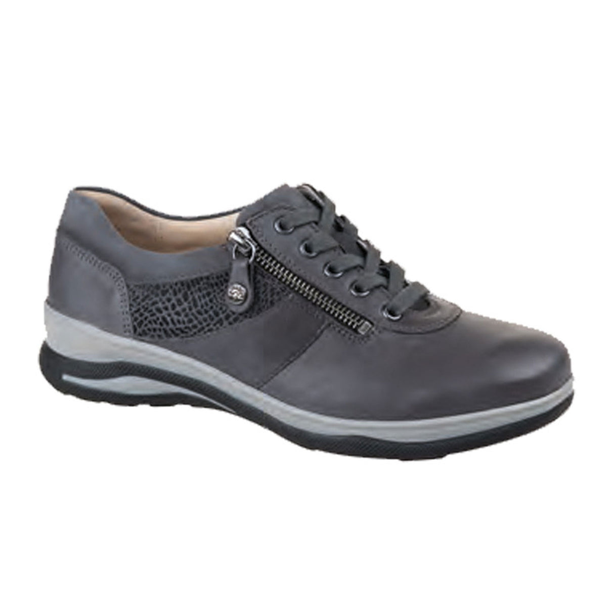 Fidelio Mitzy Wide Sneaker (Women) - Pewter Athletic - Casual - Lace Up - The Heel Shoe Fitters