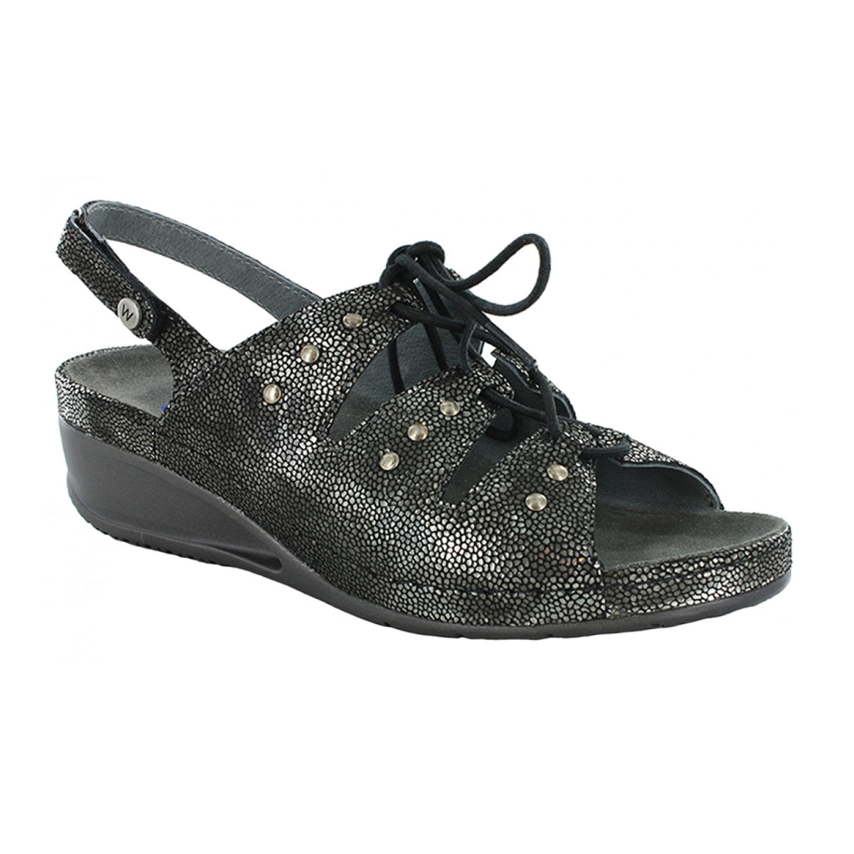 Wolky Bombi Wedge Sandal (Women) - Black Sandal - Backstrap - The Heel Shoe Fitters