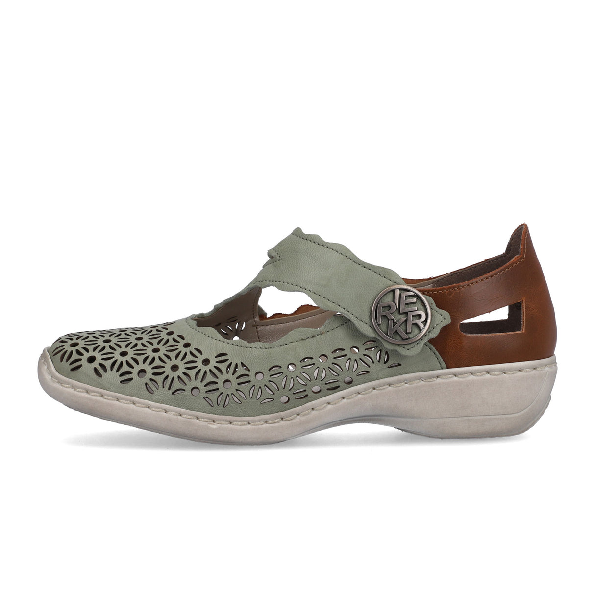 Rieker Doris 413G4-52 Mary Jane (Women) - Mint/Mogano Dress-Casual - Mary Janes - The Heel Shoe Fitters