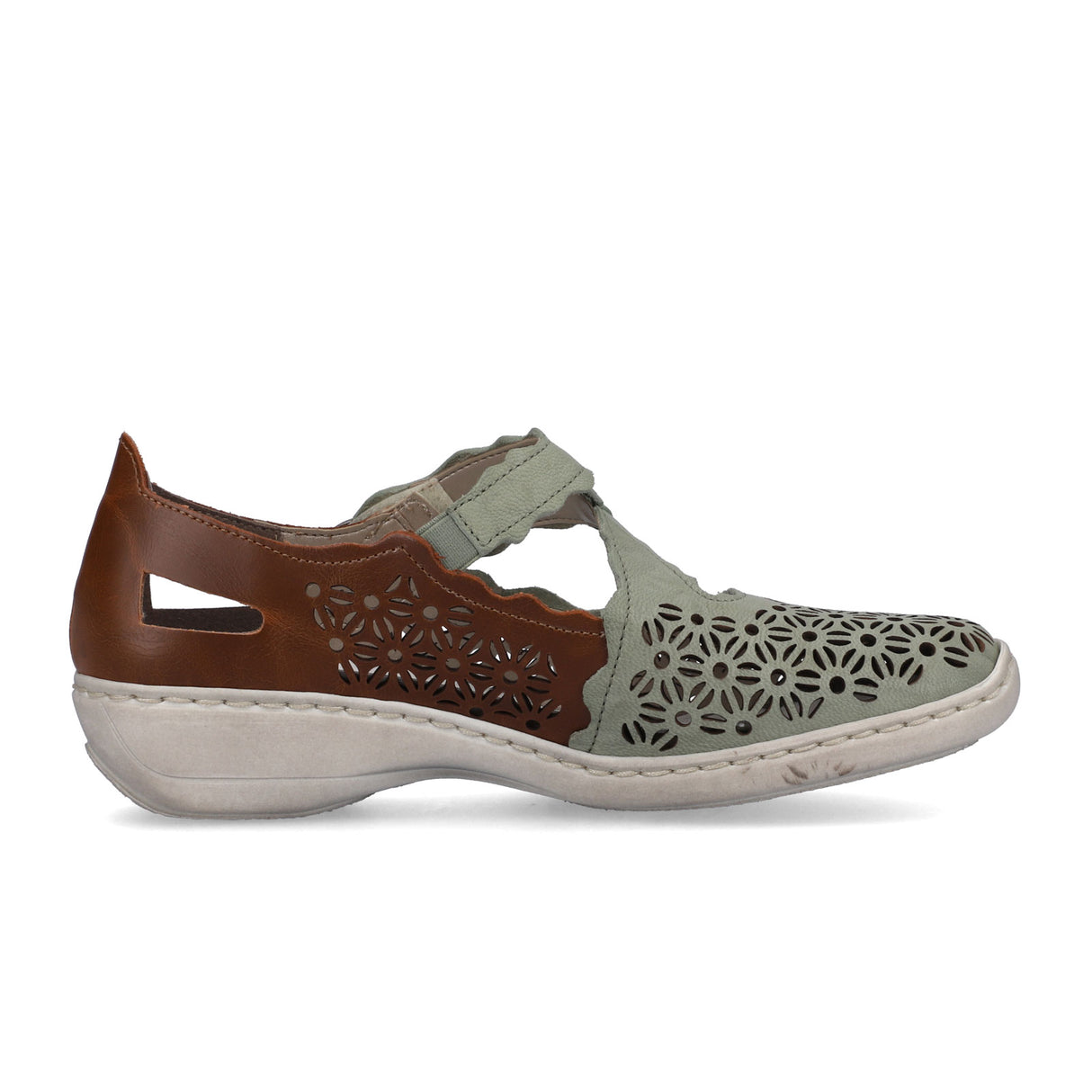 Rieker Doris 413G4-52 Mary Jane (Women) - Mint/Mogano Dress-Casual - Mary Janes - The Heel Shoe Fitters