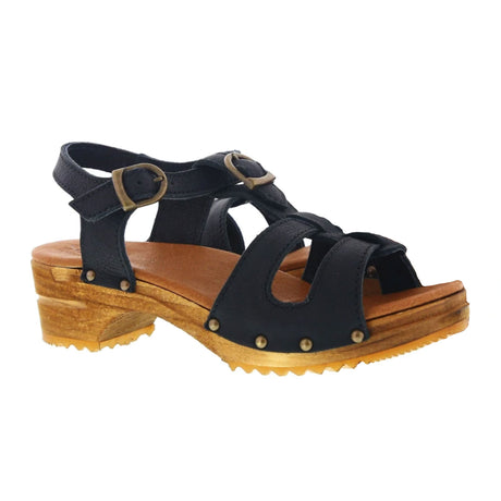 Sanita Sinnika (Women) - Black Sandals - Heel/Wedge - The Heel Shoe Fitters