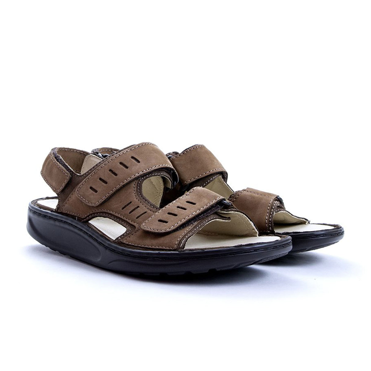 Waldlaufer Hanno 484001 Backstrap Sandal (Men) - Brown Nubuck Sandal - Backstrap - The Heel Shoe Fitters