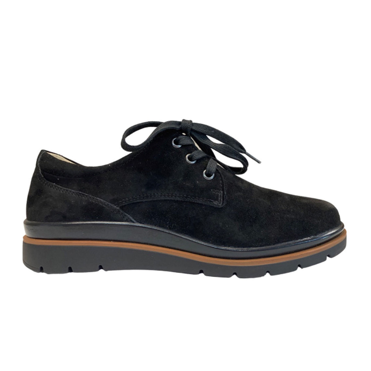 Fidelio Multistretch Harlow Lace Up (Women) - Black Nubuck Dress-Casual - Lace Ups - The Heel Shoe Fitters