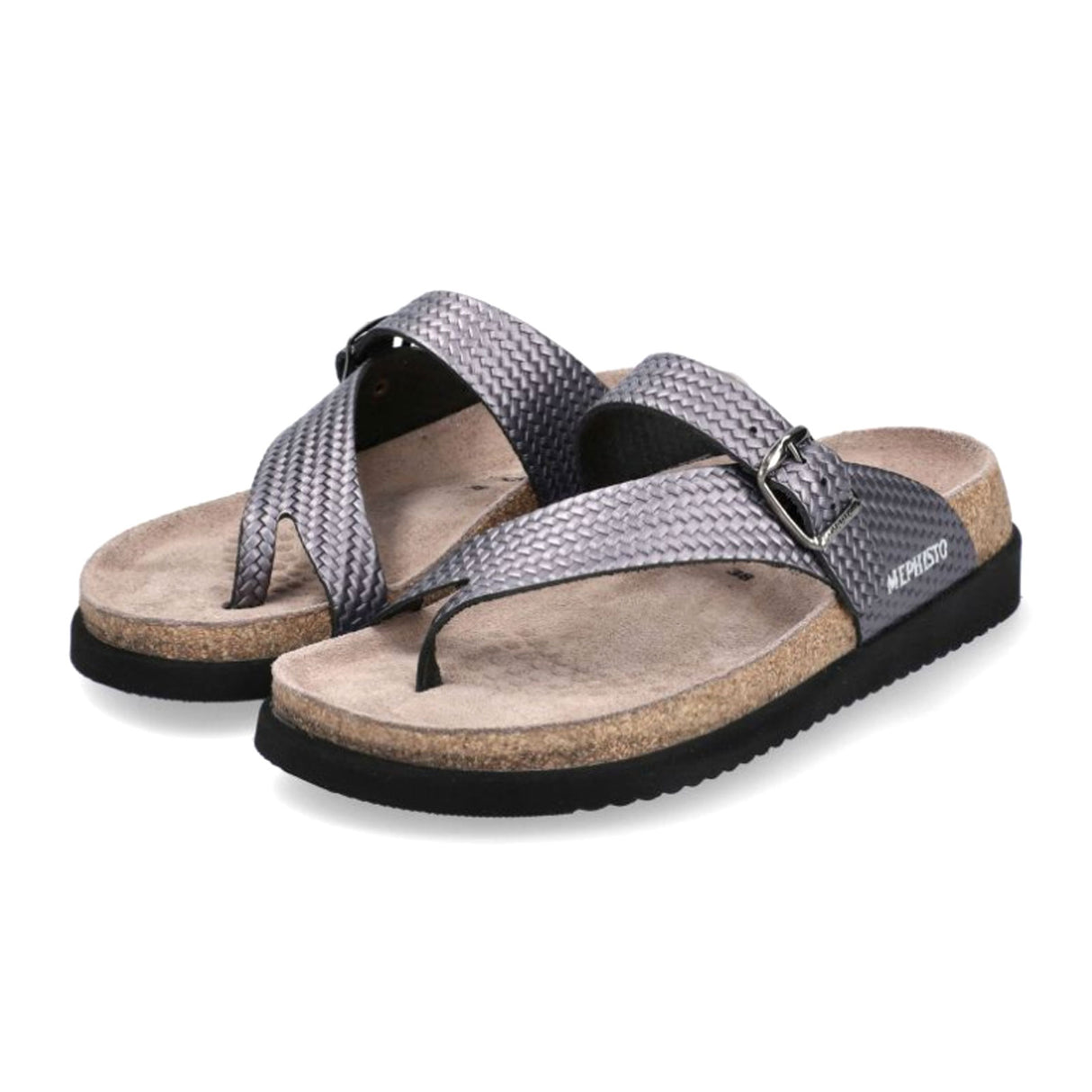 Mephisto Helen Plus Sandal (Women) - Grey Twist Sandal - Thong - The Heel Shoe Fitters