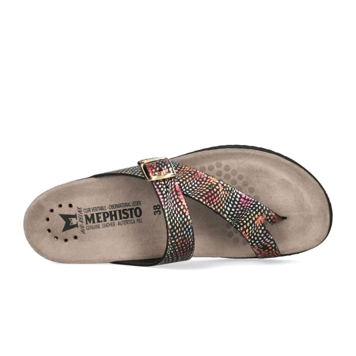 Mephisto Helen Sandal (Women) - Black Kaleidoscope Sandal - Thong - The Heel Shoe Fitters
