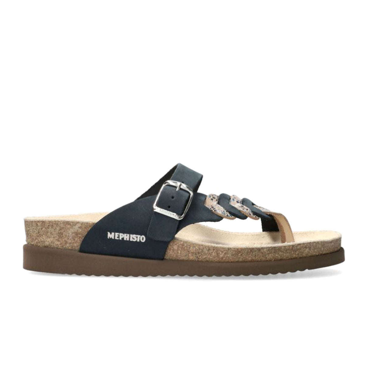 Mephisto Heleonore Sandal (Women) - Navy Sandalbuck/Mistic Sandal - Slide - The Heel Shoe Fitters