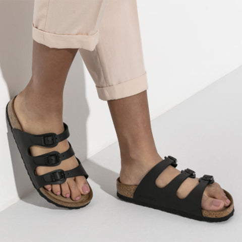 Birkenstock Florida Birko-Flor Soft Footbed Slide Sandal (Women) - Black Sandals - Slide - The Heel Shoe Fitters