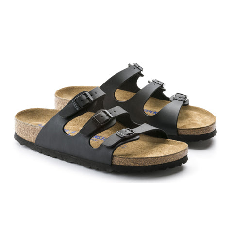 Birkenstock Florida Birko-Flor Soft Footbed Slide Sandal (Women) - Black Sandals - Slide - The Heel Shoe Fitters