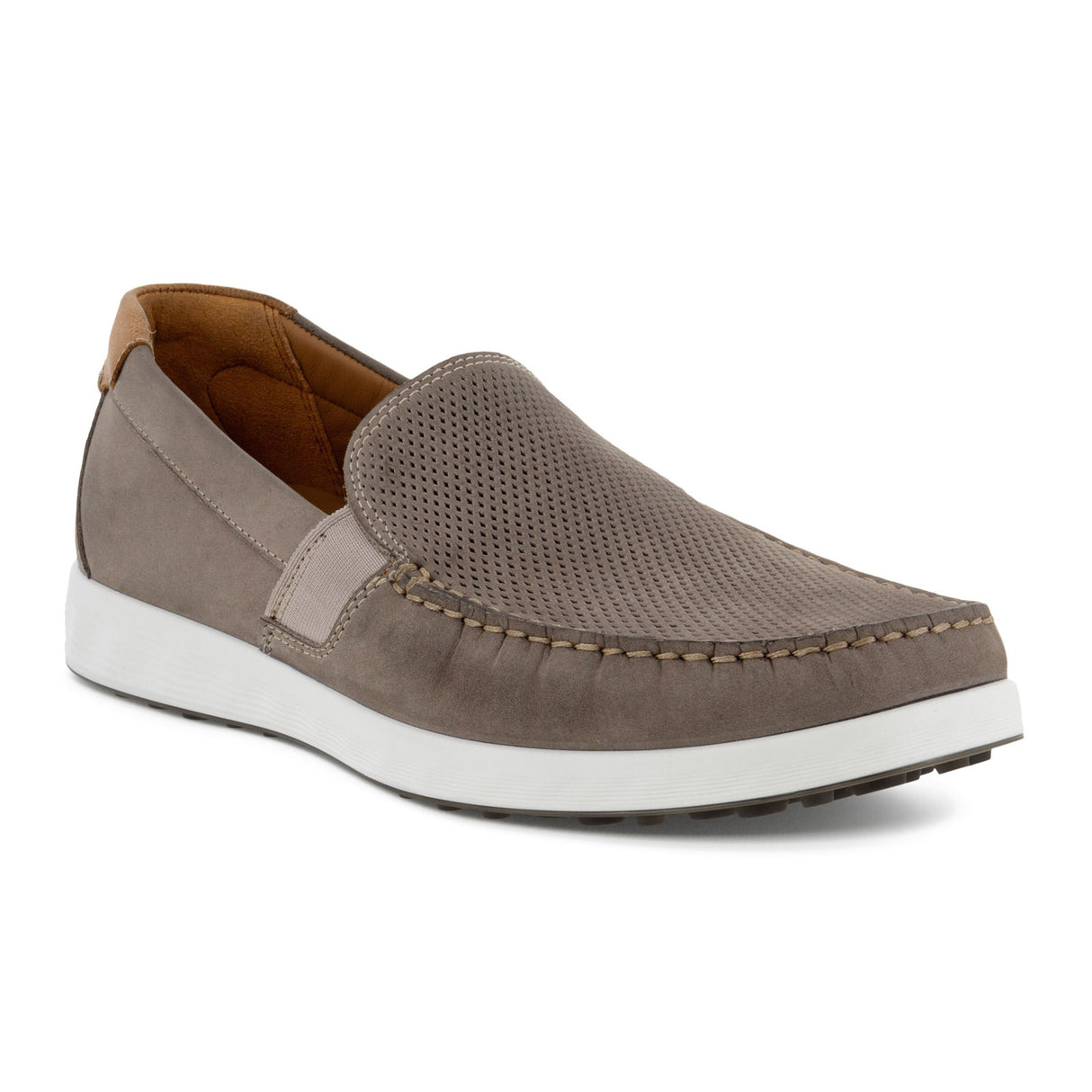 ECCO S Lite Moc Slip On (Men) - Warm Grey/Cognac Dress-Casual - Slip On - The Heel Shoe Fitters