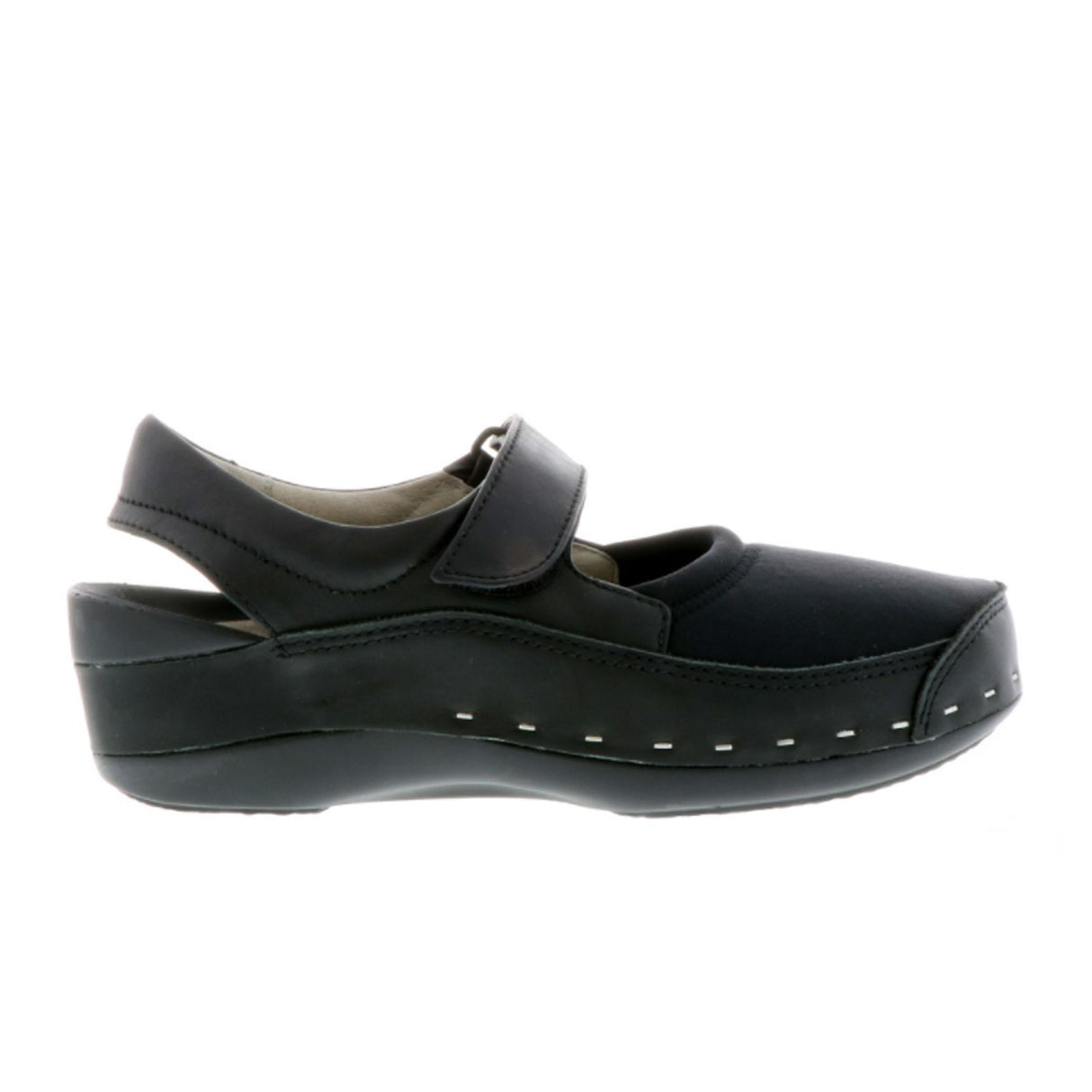 Wolky Strap-Cloggy (Women) - Black Lycra Smooth Dress-Casual - Mary Janes - The Heel Shoe Fitters