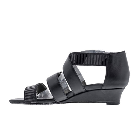 Ros Hommerson Voluptuous Wedge Sandal (Women) - Black Leather Sandals - Heel/Wedge - The Heel Shoe Fitters
