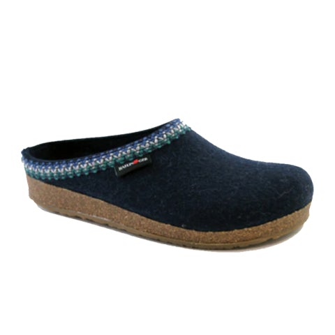 Haflinger Zig Zag Clog (Unisex) - Captain's Blue Dress-Casual - Clogs & Mules - The Heel Shoe Fitters