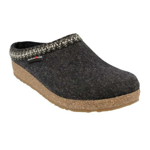 Haflinger Zig Zag Clog (Unisex) - Charcoal Dress-Casual - Clogs & Mules - The Heel Shoe Fitters