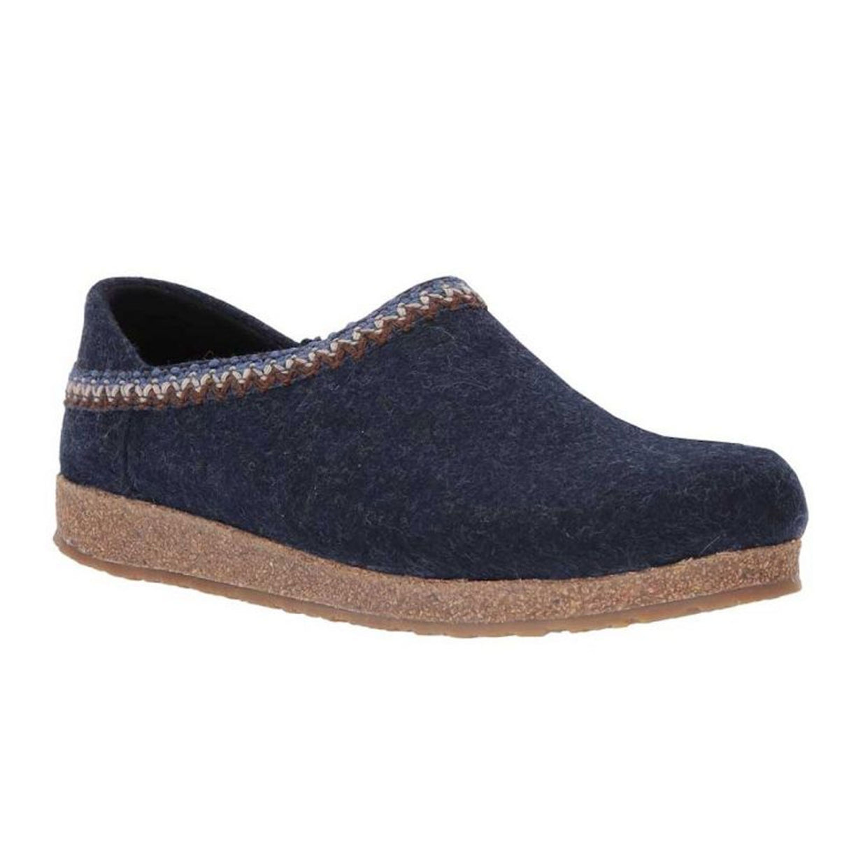 Haflinger GZH Zig Zag Clog (Unisex) - Captain's Blue Dress-Casual - Clogs & Mules - The Heel Shoe Fitters