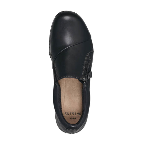 Earth Padma (Women) - Black Leather Dress-Casual - Slip Ons - The Heel Shoe Fitters