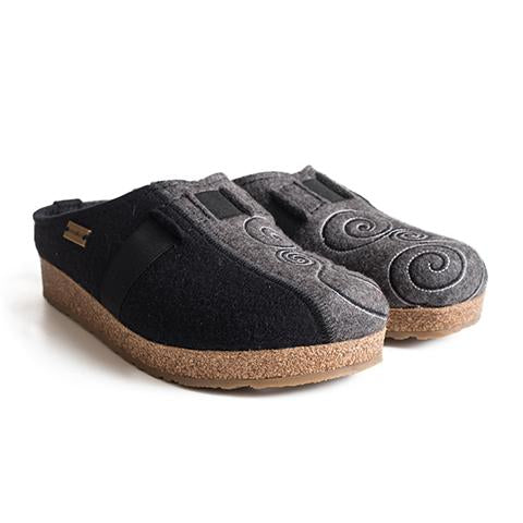Haflinger Magic Clog (Women) - Black/Grey Dress-Casual - Clogs & Mules - The Heel Shoe Fitters