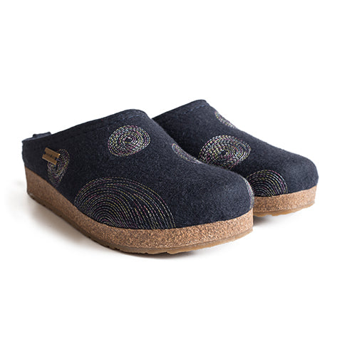 Haflinger Spirit Clog (Women) - Navy Dress-Casual - Clogs & Mules - The Heel Shoe Fitters