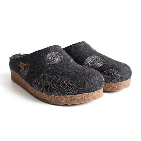 Haflinger Spirit Clog (Women) - Charcoal Dress-Casual - Clogs & Mules - The Heel Shoe Fitters