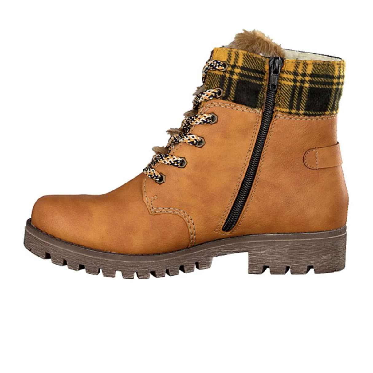 Rieker Payton 785G1-68 Mid Boot (Women) - Ocker/Yellow-Black/Steppe Boots - Fashion - Mid Boot - The Heel Shoe Fitters