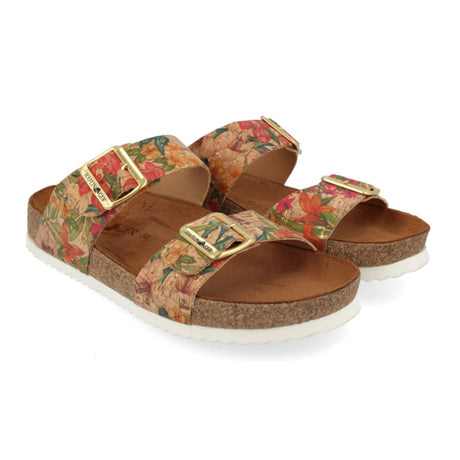 Haflinger Andrea Slide Sandal (Unisex) - Cork Multi Sandals - Slide - The Heel Shoe Fitters