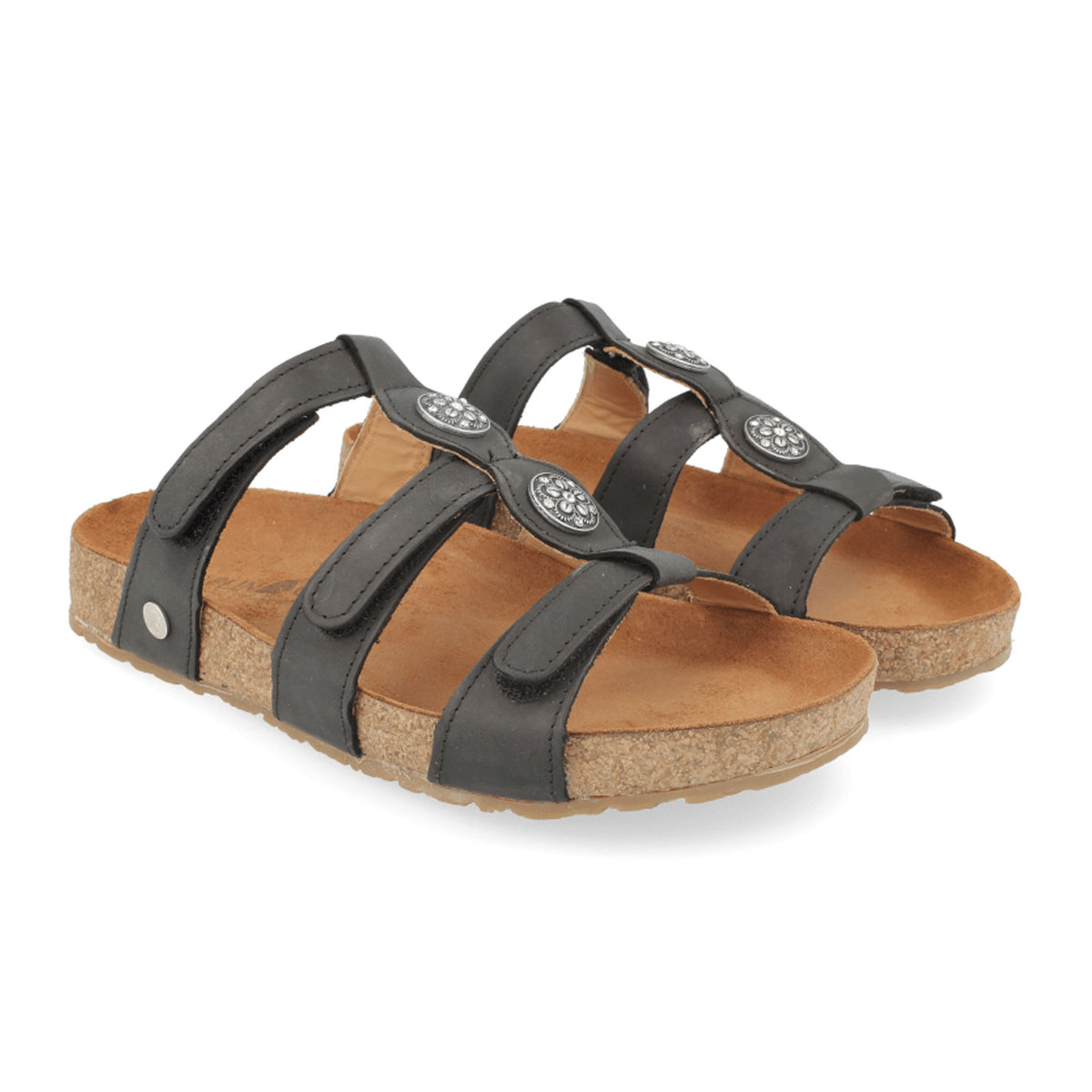BRAND NEW IN BOX Mens HAFLINGER Rick 46 12 Black Leather Sandals Slides Shoes Haflinger Slippers Men main image 2