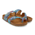 Haflinger Hedda Toe Loop (Women) - Reseda Blue Multi Sandals - Thong - The Heel Shoe Fitters
