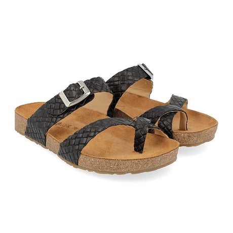 Haflinger Juno Thong Sandal (Women) - Woven Nero Sandals - Thong - The Heel Shoe Fitters