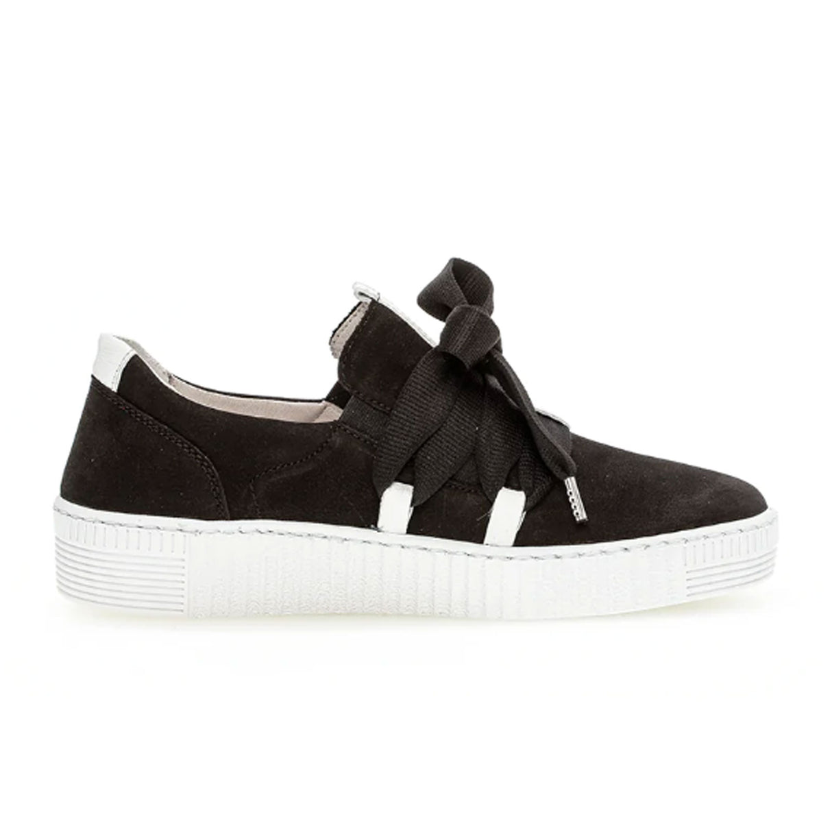 Gabor 83333-17 Bow Sneaker (Women) - Black/Weiss Athletic - Casual - Lace Up - The Heel Shoe Fitters