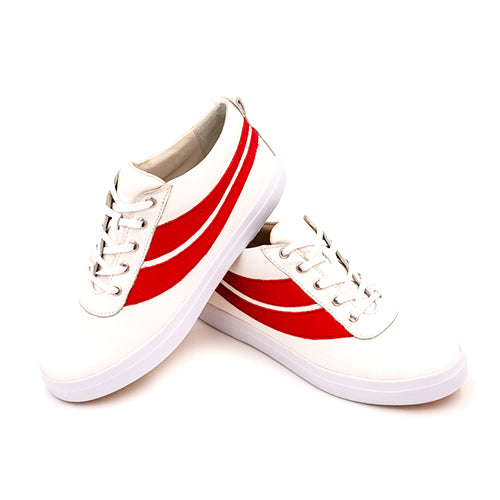 Wirth Evidence Sneaker (Women) - Branco/Mandarin Red Athletic - Casual - Lace Up - The Heel Shoe Fitters