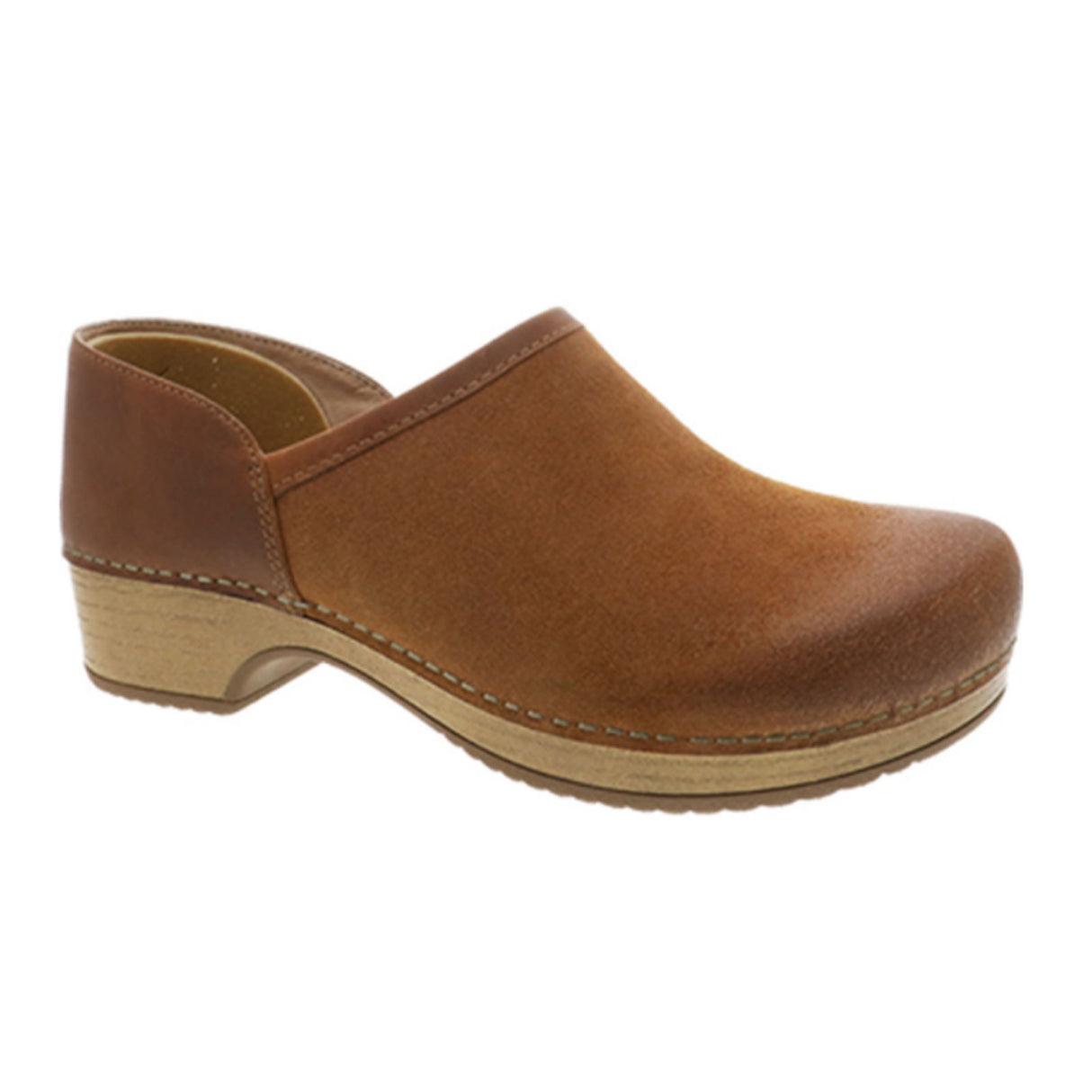 Dansko Brenna Clog (Women) - Tan Burnished Suede Dress-Casual - Clogs & Mules - The Heel Shoe Fitters
