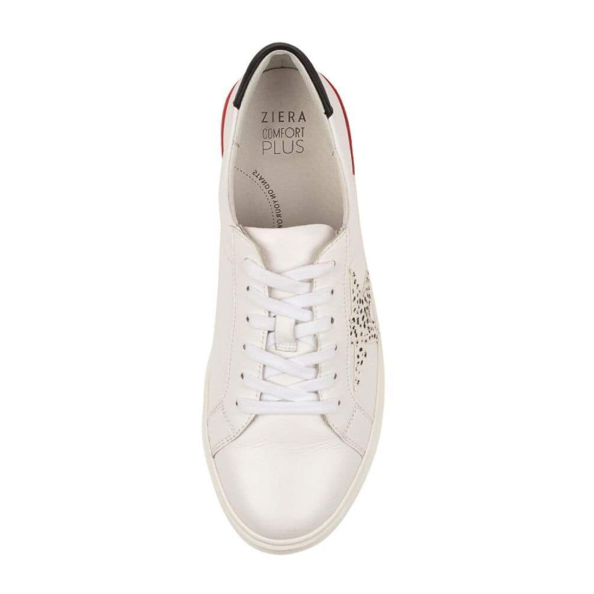 Ziera Alysia Wide Sneaker (Women) - White-Black Athletic - Casual - Lace Up - The Heel Shoe Fitters