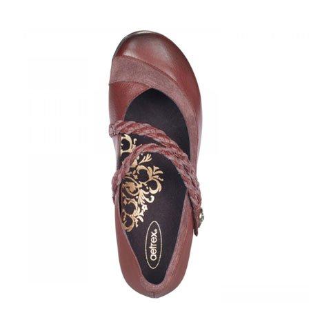 Aetrex Ada Braided Mary Jane (Women) - Burgundy Dress-Casual - Mary Janes - The Heel Shoe Fitters