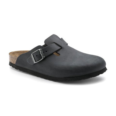 Birkenstock Boston Clog (Unisex) - Black Oiled Leather Dress-Casual - Clogs & Mules - The Heel Shoe Fitters