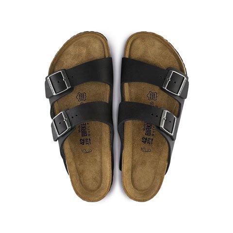 Birkenstock Arizona Soft Footbed Slide Sandal (Unisex) - Black Oiled Leather Sandals - Slide - The Heel Shoe Fitters