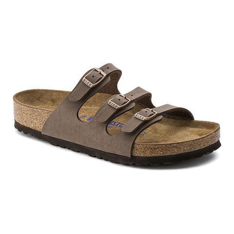Birkenstock Florida Birkibuc Soft Footbed Slide Sandal (Women) - Mocha Sandals - Slide - The Heel Shoe Fitters