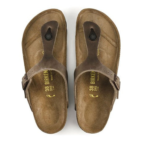 Birkenstock Gizeh Thong Sandal (Women) - Tobacco Brown Oiled Leather Sandals - Thong - The Heel Shoe Fitters