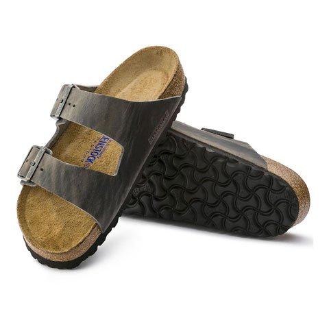 Birkenstock Arizona Soft Footbed Slilde Sandal (Unisex) - Iron Oiled Leather Sandals - Slide - The Heel Shoe Fitters