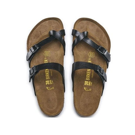 Birkenstock Mayari (Women) - Graceful Licorice Birko-Flor Sandals - Thong - The Heel Shoe Fitters