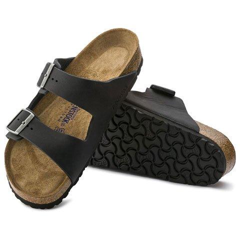 Birkenstock Arizona Soft Footbed (Unisex) - Black Oiled Leather Sandals - Slide - The Heel Shoe Fitters